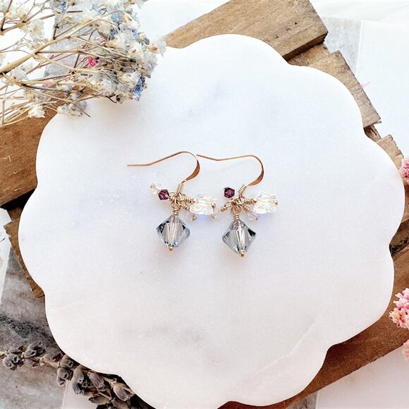 New Butterfly Crystal Earrings | 14k Gold Filled | Handmade in BC - Picture 6 of 6
